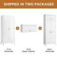 thumbnail image 6 of UNICOLY 86“ H Metal Armoire Wardrobe Closet, Large Wardrobe Cabinets with Hanging Rod, White Adult, 6 of 8
