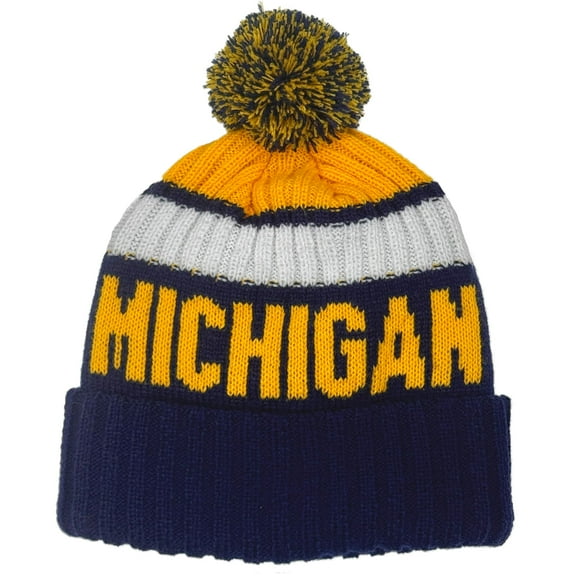 Gorro de punto Hoiboo Michigan con pompón de invierno para hombre y mujer
