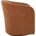 thumbnail image 3 of Fox Hill Trading Traditional Fabric Curved Arm Swivel Tub Chair in Burnt Orange, 3 of 4