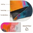 thumbnail image 6 of Round Rugs 5Ft, Pink Orange Blue Round Area Rug Washable Indoor Throw Carpet, Modern Oil Painting Art Soft Non Slip Circle Rug for Cabinet Bathroom Home Decor Aesthetic, 6 of 8