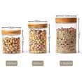 thumbnail image 2 of Juego de 6 frascos de almacenamiento de vidrio herméticos, 1360ml + 900ml + 600ml, frascos de almacenamiento de comida 11 Afortunado Sencillez, 2 of 5