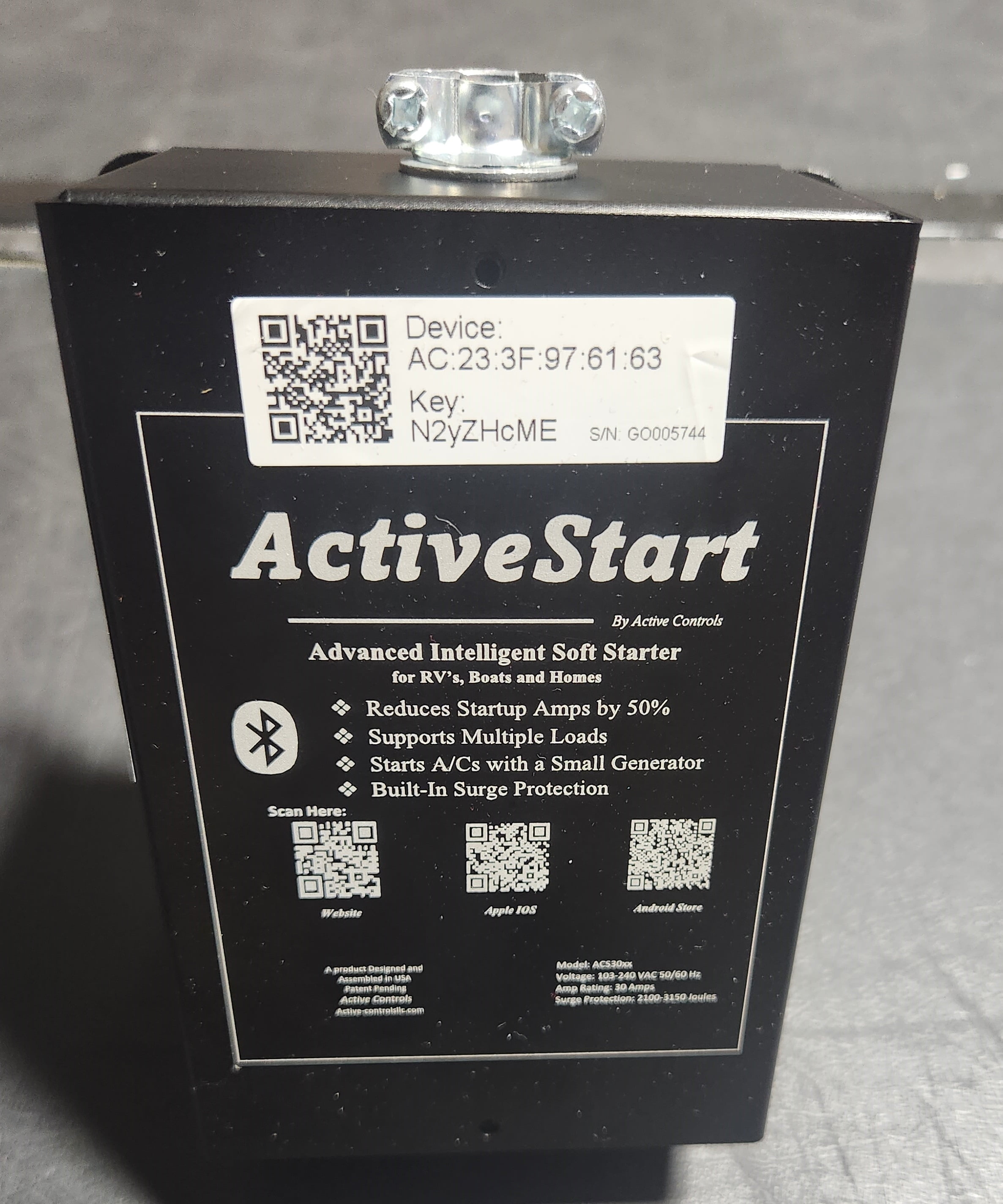 ActiveStart 30 Amp Wired SoftStarter for RV's and Motor Homes. Run up