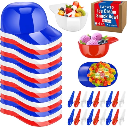 CACASO 36 Pack Baseball Helmet Ice Cream Bowls with Spoons,Baseball Helmet Ice Cream Snack Bowl,8 oz Mini Baseball Cap Bowls,Plastic Sundae Helmets for Ice Cream Birthday,Baseball Party Supplies