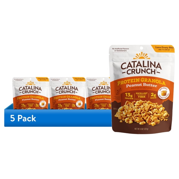 (5 pack) Catalina Crunch Protein Granola, Peanut Butter, 8 oz
