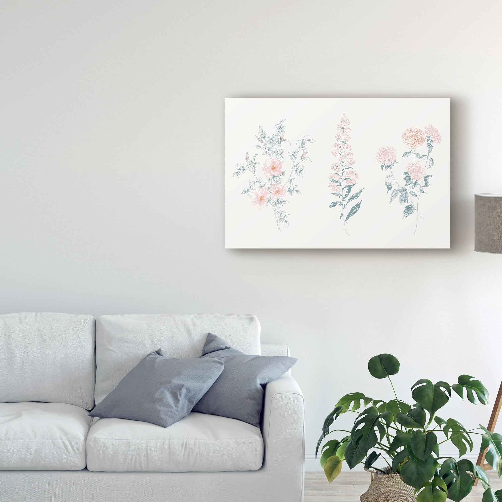 Trademark Fine Art 'Flowers on White IX Contemporary' Canvas Art by Wild Apple Portfolio