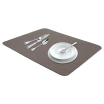 Large Diatomaceous Stone Dish Drying Mat, Quick Dry Kitchen Drying Mat for Countertop Dishes, and Utensils Brown 19.7*15.7 inch