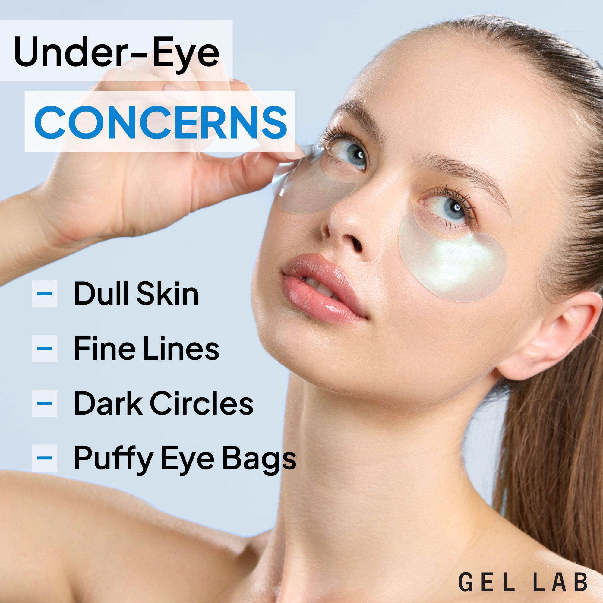 GEL LAB REGLOW Hyaluronic Acid & Caffeine Under Eye Gel Patches – Korean Hydrating Eye Mask for Wrinkles, Dark Circles, and Puffiness – 60 Gel Eye Patches