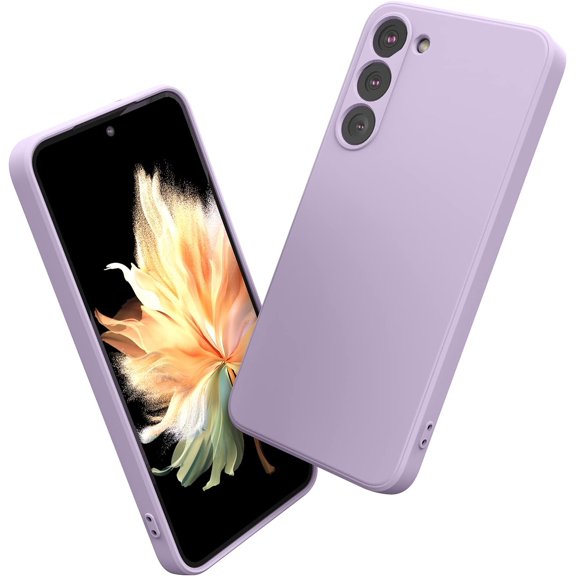 Silicone Case for Samsung Galaxy S23, Liquid Gel Rubber Bumper Case with Soft Microfiber Lining Cushion Slim Hard Shell Shockproof Protective Cover for Galaxy S23 5G 2023 (Purple)