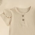 thumbnail image 6 of mgoYE 0-3 Months Baby Girl Clothes Easter Outfits for Baby Girls Toddler Baby Short Sleeve Shirts Flared Pants Headband Set 3pcs ​Easter Summer Clothes(Beige,3-6 Months), 6 of 6