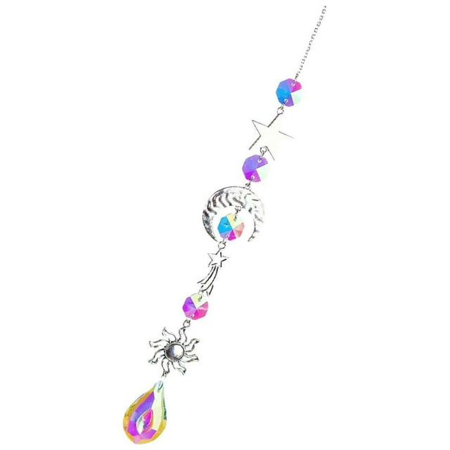 kurtrusly Crystal Wind Chime Hanging Sparkling Handmade Prisms Pendant A