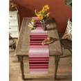 thumbnail image 5 of Red Vertical Striped Table Runner 90 Inches, Farmhouse Minimalist Abstract Lines Bed Runner Dresser Scarves Tabletop for Indoor Outdoor Parties/Ceremony/Banquet, 13" x 90", 5 of 8