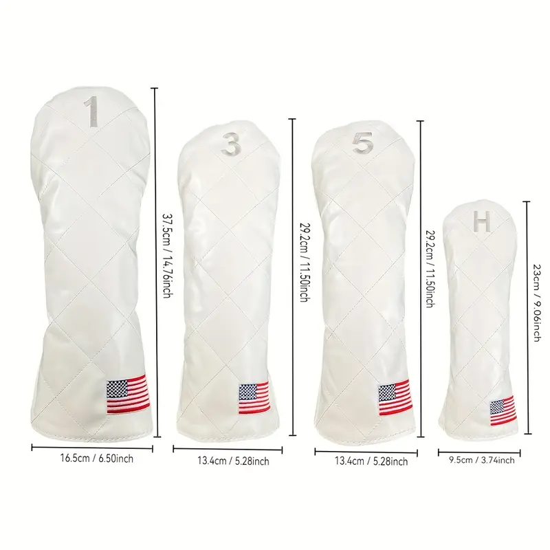 USA Flag Golf Headcover – PU Leather Driver/Fairway/Hybrid Cover