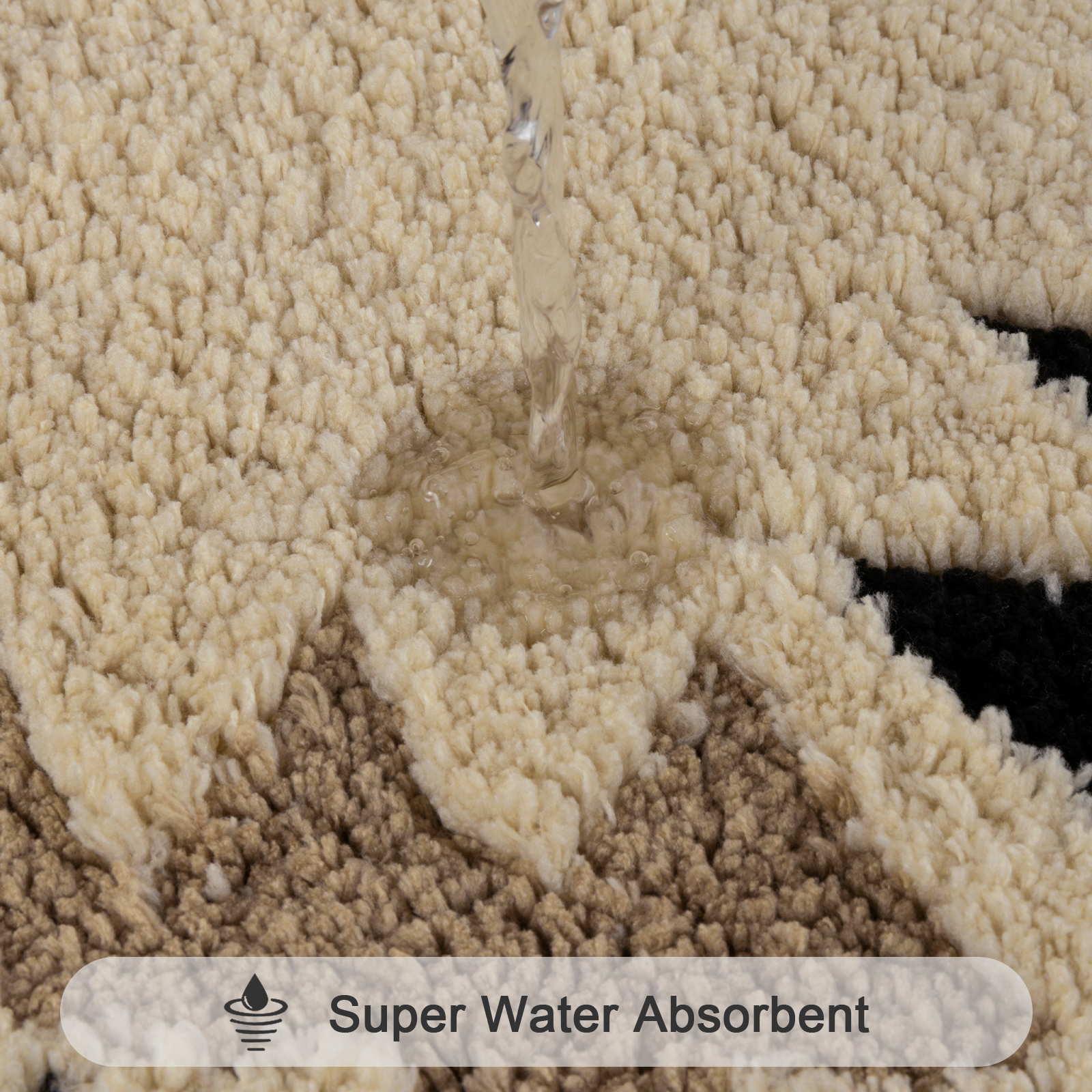 Bathroom Rugs Sets 4 Piece with Toilet Lid Cover, Non Slip Bathroom Mats Extra Soft Chenille Bath Rugs Absorbent Shaggy Rugs Perfect Plush Mats U-Shaped Toilet Rug and Toilet Cover Kitchen