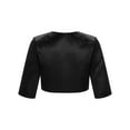 thumbnail image 4 of YONGHS Kids Girls 3/4 Sleeve Open Front Bolero Shrug Wedding Bridesmaid Cover Up Cardigan Jacket Black 6, 4 of 6