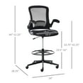 thumbnail image 3 of YYAO Bureau de Dessin à Jambes Hautes et Chaise, Chaise de Bureau Rotative à 360° avec Accoudoirs Rabattables, Noir, 3 of 8