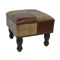 thumbnail image 1 of International Caravan Seville Faux Leather Ottoman in Mix Pattern, 1 of 1