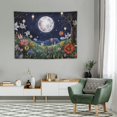 thumbnail image 2 of COMIO  Aesthetic Moon Garden Tapestry Wall Hanging, Night Landscape with Colorful Plants Floral Tapestries for Bedroom Home Decor Multi Color, 2 of 7