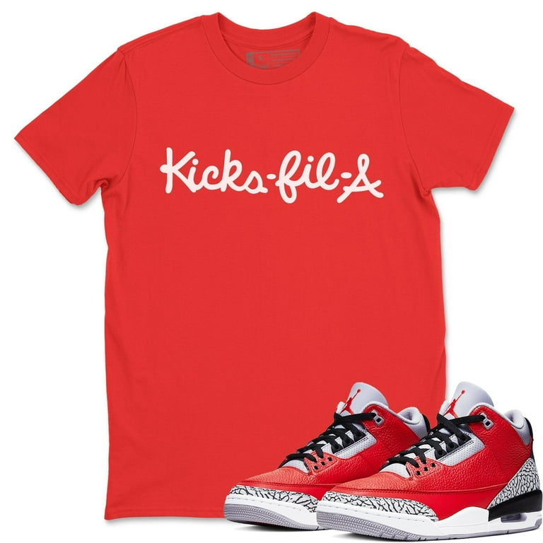 Kicks-fil-a Red T-Shirt Jordan Retro SE Unite Fire Red Sneaker