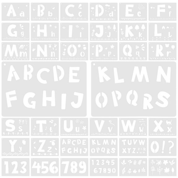 OUNONA  36 Pcs Painting Large Letter Stencils Plastic Template Creative Child