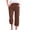 Brown B, variant on Women's Plus Size Capris with Pocket Summer Cotton and Linen Elastic Waist Drawstring Cropped Pants Casual Loose Straight Leg Capri Pants for Women Light Blue XXL