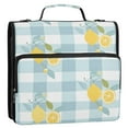 thumbnail image 5 of 3 Ring Zipper Binder with Shoulder Strap Waterproof Trapper Keeper 2 Inch D-Ring 500 Sheets Capacity Lemons on Plaid, 5 of 8