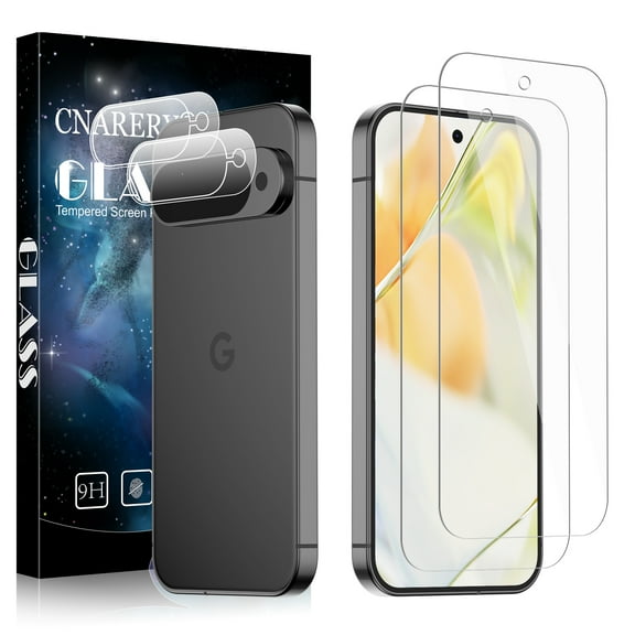 [2 2 Pack] Google Pixel 9 Screen Protector   Camera Lens Protector, 3D Full Coverage, 9H Tempered Glass, Fingerprint Unlocking, Bubble Free