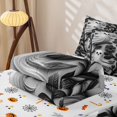 thumbnail image 5 of Manfei Cartoon Skull Zipper Twin Comforter Sets with Fitted Sheet and 2 Pillowcases,Witch Silhouette Print Halloween Zipper Bedding Set,Halloween Reversible,4pcs, 5 of 7