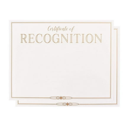 Certificate Papers - 48-Pack Certificate of Recognition Award Certificates for Student, Teacher, Employees, 180GSM, Gold Foil Print Border, Laser Printer Friendly, 8.5 x 11