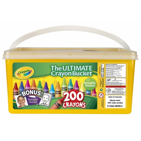Crayola Ultimate Crayon Bucket, 200 Pieces