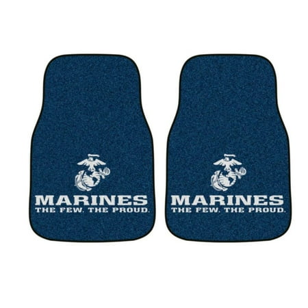 Marines 2-pc Carpeted Car Mats 17"x27"