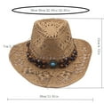 thumbnail image 2 of Weikingp Straw Cowboy Hat Denim Hat Cowboy Hat For Women And Men With Decorative Hollow Western Cowboy Hat Western Cowboy Hat for Men Women Sun Hat Cowgirl Hat White One Size, 2 of 2