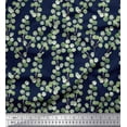 thumbnail image 1 of Soimoi Blue polyester Crepe Fabric Leaf Leaves Print Sewing Fabric Yard 52 Inch Wide, 1 of 3