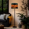 thumbnail image 5 of 2pcs Set Drum Lampshades (13"x13"x10"), African Nature African savanna landscape Fabric Lamp Shades, Simple Assembly Needed., 5 of 8