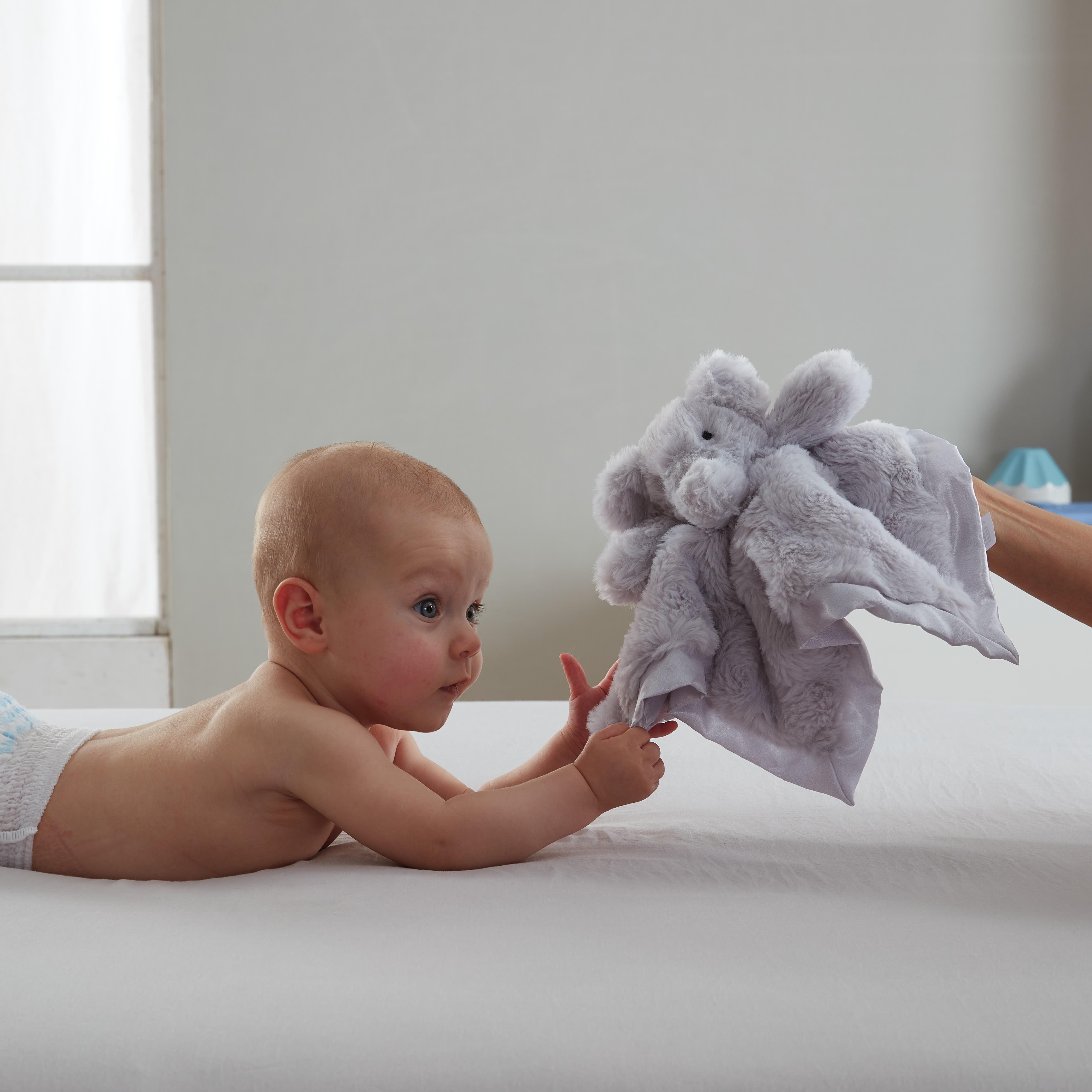 Parent's Choice Gray Elephant Lovey Security Blanket, 13 in x 13 in