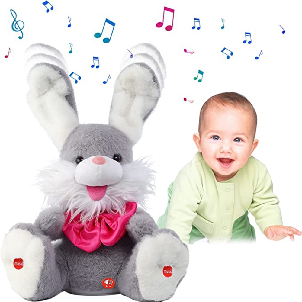 Plush Rabbit Electronic Interactive Toy, Repeats What You Say Peek A
