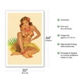 thumbnail image 2 of Hawaiian Girl - Month of June - Vintage Pin Up Girl Print by Al Moore c.1949 - Fine Art Matte Paper Print (Unframed) 30x44in, 2 of 4