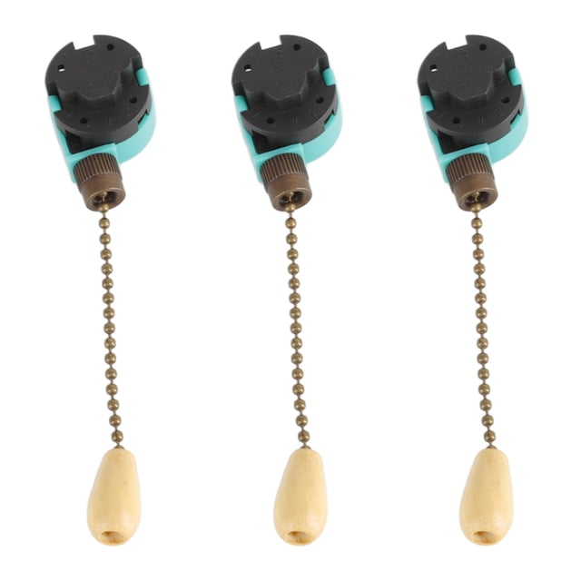 Interruptor de cable de cadena de tracción, interruptor de cadena de tracción de luz de techo de 3 piezas, interruptor de lámpara de ventilador de techo elaborado por expertos