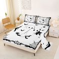 thumbnail image 2 of Feelyou Kawaii Ghost Black Cat King Sheets, Halloween Bat Spider Bedding, 4-Piece, 1 Flat Sheet, 1 Fitted Sheet and 2 Pillowcases, 2 of 5