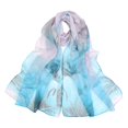 thumbnail image 2 of Chuancc Lightweight Scarves for Women Elegant Floral Pattern Scarf Shawls Head Shawls Sky Blue One Size, 2 of 4