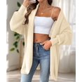 thumbnail image 6 of Women Fall Winter Long Sleeve Cardigan Open Front Solid Color Block Fashion Loose Knit Sweater One Size, 6 of 9