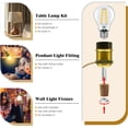 thumbnail image 3 of PYAN-Lamp Kits for Do it Yourself, Brass Bottle Lamp Kit, Gold Bottle Lamp Adaptor Kit with 240cm Plug in Cord, E26 Wine Bottle Table Lamp Holder,Ceramic Lamp Socket, 3 Sizes of Stoppers in, No Drill, 3 of 4