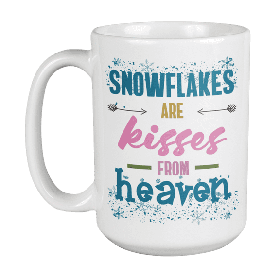 Snowflakes or Winter Quotes White Ceramic Coffee & Tea Mug (15oz)