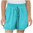 thumbnail image 3 of lcziwo Kids Summer Shorts Drawstring Elastic Waist Casual Athletic Shorts Lightweight Breathable Short Pants for Boys and Girls Blue 9-10 Years, 3 of 9