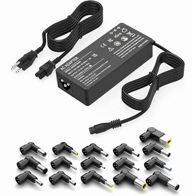 wonima02 90W Universal AC Adapter Laptop Charger Compatible with Dell HP Acer Asus Lenovo IBM Sony Fujitsu Gateway Notebook Ultrabook Chromebook Power Supply Cord with 16 Tips