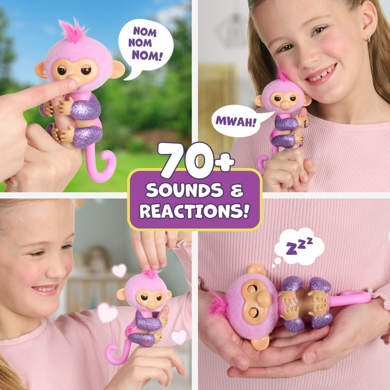 Fingerlings Interactive Baby Monkey with Glitter, Ella, 70+ Sounds - Main Image