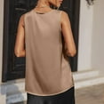 thumbnail image 4 of Mrat Classic Camisoles Women's Sleeveless Solid Color V-Neck Satin Casual Fashion Loose Vests Tops Classic Camisoles S-427 Khaki S, 4 of 4