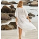 thumbnail image 2 of Traje de baño para mujer Cover Ups para traje de baño Sexy con cordones Crochet frente abierto ropa de playa cubrir blanco, 2 of 5