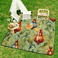 thumbnail image 6 of Bohemian Color Waterproof Picnic Blanket with Foldable Zipper, Suitable for Outdoor Use, Suitable for Travel, Camping, Beaches, Parks, Grasslands, Picnic Blanket Accessories, 6 of 7