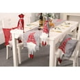 thumbnail image 4 of QUMENEY Table Runners Christmas Tablecloth Rectangular Table Cloth Grey Santa Gnome Table Runner Scarf for Xmas Holiday Home Party Table Decorations (Grey, 35×180 cm), 4 of 10