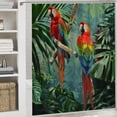 thumbnail image 6 of Orinice Parrots Tropical Setting Bathroom Decor Set with Hooks, Polyester Fabric Fashion Shower Curtain, Waterproof Chic Modern Bathroom Decor 60x72, 6 of 7